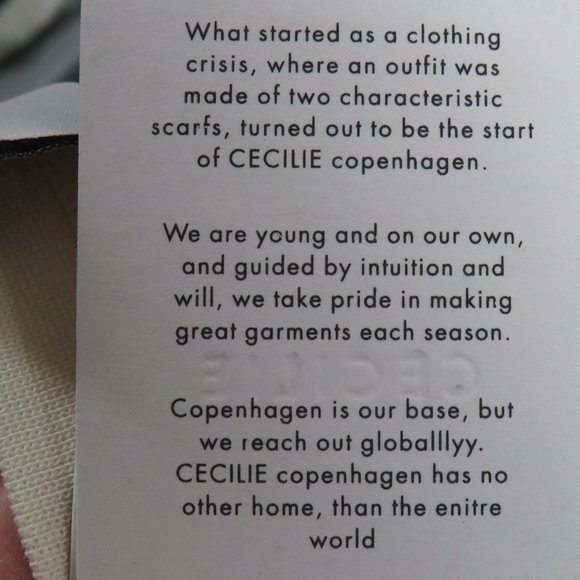 Cecilie Copenhagen Women's Size Small Organic Cotton Cream Logo Tee - Picture 4 of 10